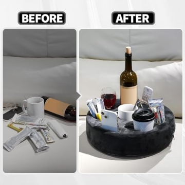 FDMGEL Couch Cup Holder Pillow for Drinks and Organizing