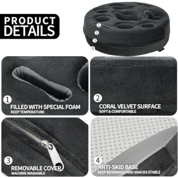 FDMGEL Couch Cup Holder Pillow for Drinks and Organizing