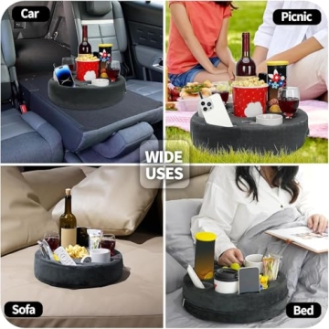FDMGEL Couch Cup Holder Pillow for Drinks and Organizing