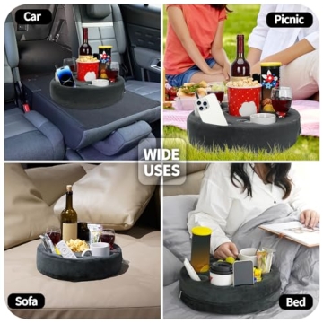 FDMGEL Couch Cup Holder Pillow for Drinks and Organizing