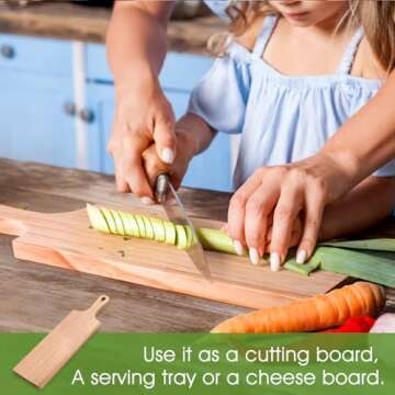 LorisArm Small Rubber Wood Cutting Board – 16" x 4.5"