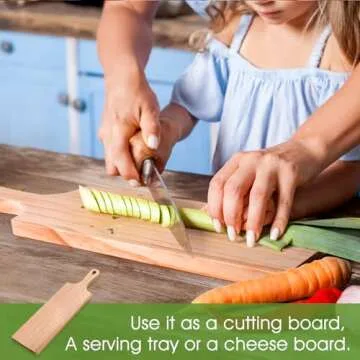 LorisArm Small Rubber Wood Cutting Board – 16" x 4.5"