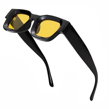 Teumire Retro Rectangle Polarized Sunglasses with UV400 Protection for Small Faces