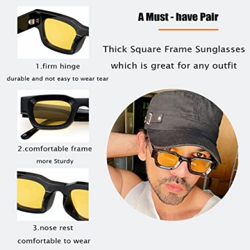Stylish Teumire Retro Rectangle Polarized Sunglasses