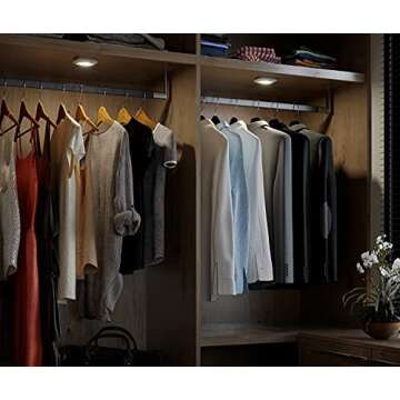 Good Earth Lighting LED Rechargeable Puck Light - 2-Pack, White, Motion Sensing, Magnet, 4000K, 50 Lumens Each, USB Charging Cord Included, 30,000 Hour Rated Lamp Life