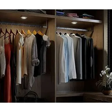 Good Earth Lighting LED Rechargeable Puck Light - 2-Pack, White, Motion Sensing, Magnet, 4000K, 50 Lumens Each, USB Charging Cord Included, 30,000 Hour Rated Lamp Life