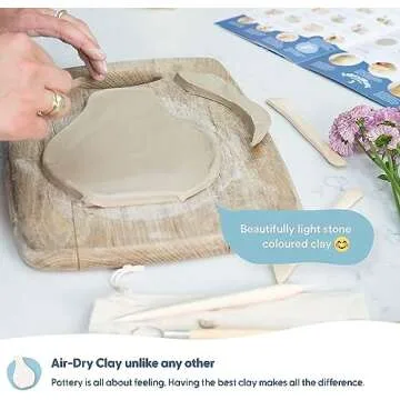 Sculpd Candle Making & Pottery Kit - Complete Art Set: Includes Air Dry Clay, Soy Wax, 8 Paint Tubes, Fragrance & Tools - DIY Arts & Crafts Gift for Adults, Teens, Men & Women Crafting (Peony Rose)