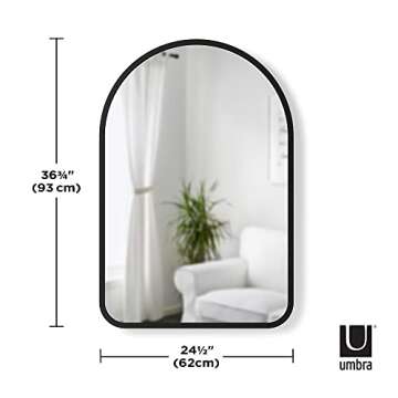 Umbra Hub Arched Wall Mirror with Rubber Frame, Modern Style for Bathroom, Entryway, Living Room and...