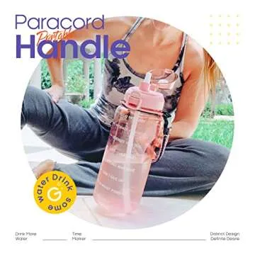 Giotto 64OZ Motivational Water Bottle with Paracord Handle