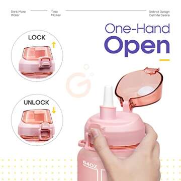 Giotto 64OZ Motivational Water Bottle with Paracord Handle