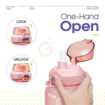 Giotto 64OZ Motivational Water Bottle with Paracord Handle