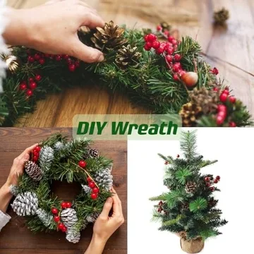 Sggvecsy Artificial Pine Branches & Berry Stems for Crafting