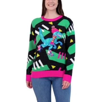Men's Roller Skate Raptor Holiday Sweater for Parties