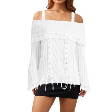 Chic Bow Sweater Cardigan - Long Sleeve Cropped Knit Sweater for Women