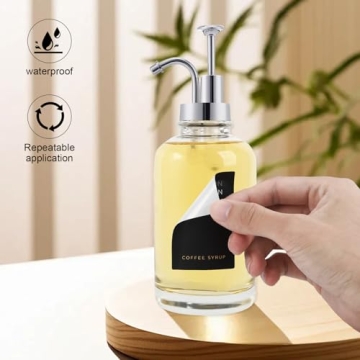 Stylish Coffee Syrup Dispenser Set with Labels