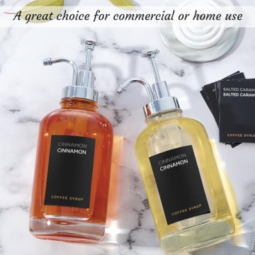 Stylish Coffee Syrup Dispenser Set with Labels