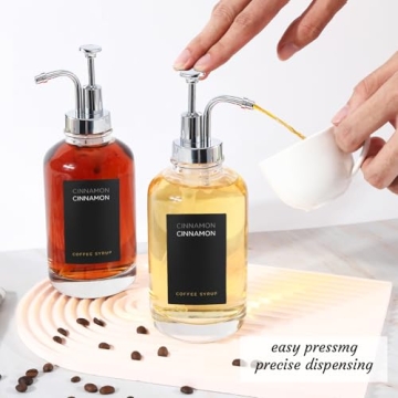 Stylish Coffee Syrup Dispenser Set with Labels