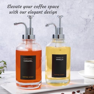 Stylish Coffee Syrup Dispenser Set with Labels
