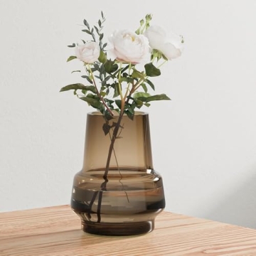 Relexome Amber Glass Flower Vase - Modern Design Decor