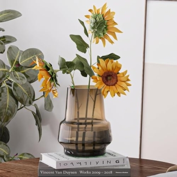 Relexome Amber Glass Flower Vase - Modern Design Decor