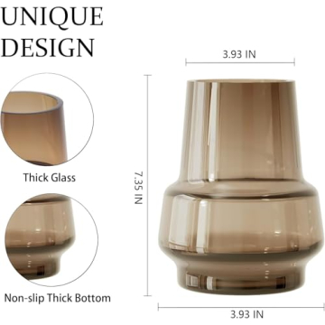 Relexome Amber Glass Flower Vase - Modern Design Decor