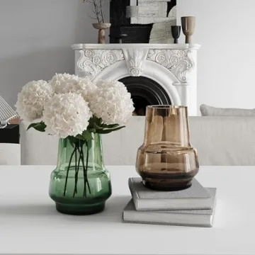 Relexome Amber Glass Flower Vase - Modern Design Decor