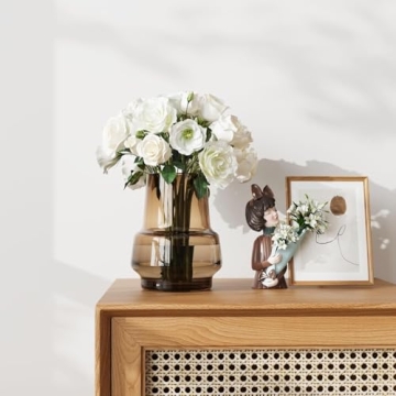 Relexome Amber Glass Flower Vase - Modern Design Decor