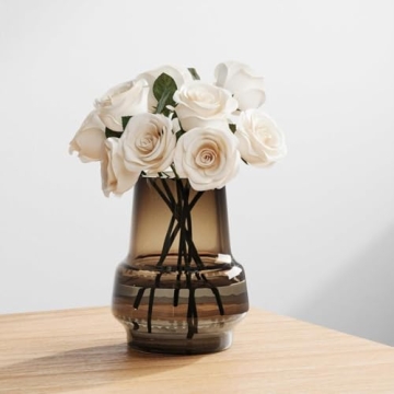 Relexome Amber Glass Flower Vase - Modern Design Decor