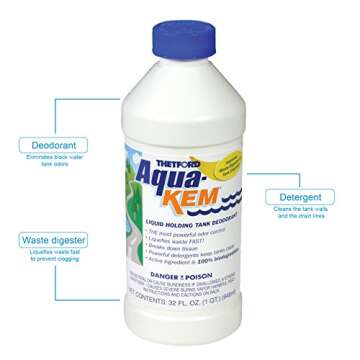 Thetford Aqua-KEM Original - RV Holding Tank Treatment - Deodorizer - Waste Digester - Cleaner - 32 oz 09852