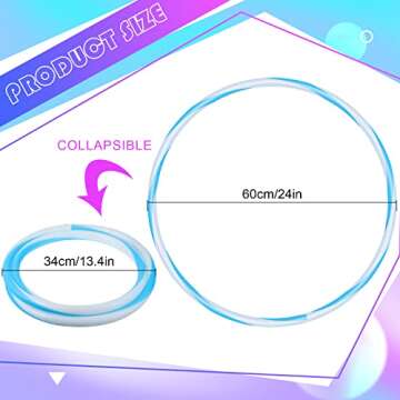 Jerify 4 Pack LED Hoop Light up LED Glowing Lights Fitness Exercise Hoops 10 Color Changing Exercise Glowing Hoop for Dance Dark Fitness(23 Inch)