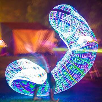 Jerify 4 Pack LED Hoop Light up LED Glowing Lights Fitness Exercise Hoops 10 Color Changing Exercise Glowing Hoop for Dance Dark Fitness(23 Inch)