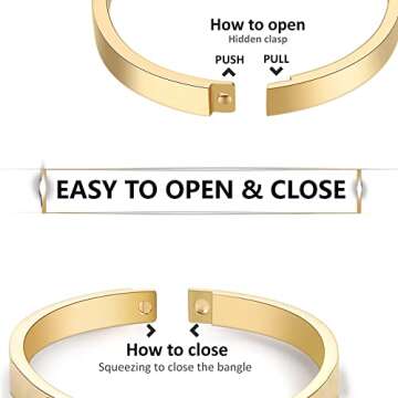 RIMRIVA Gold Bracelet Bangle Simple Gold Bracelets for Women Trendy Love Gifts Bangle Stackable Jewelry Birthday Anniversary Wedding Gifts for Wife Mom Best Friend Graduation Her