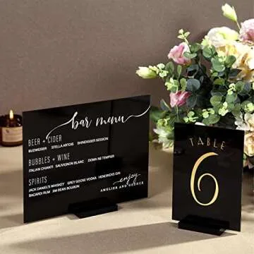 UNIQOOO 3" Black Acrylic Stands - 10 Pack for Events