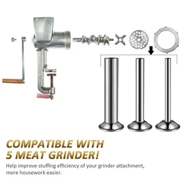 Durable 3-Piece Stainless Steel Sausage Stuffer Tubes