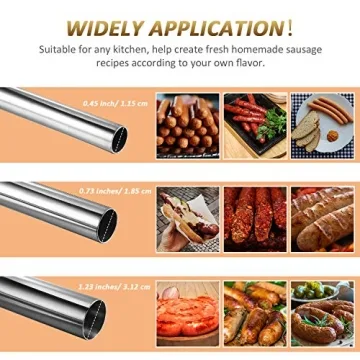 Durable 3-Piece Stainless Steel Sausage Stuffer Tubes