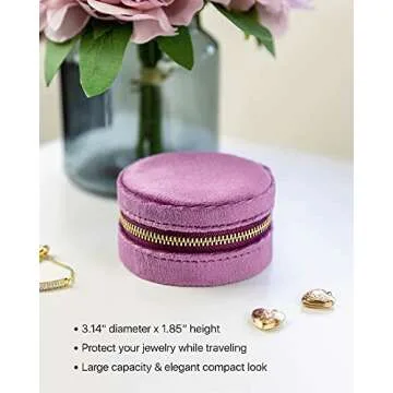 Elegant Plush Velvet Travel Jewelry Box for Women