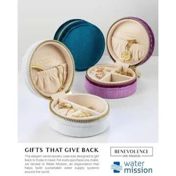 Elegant Plush Velvet Travel Jewelry Box for Women