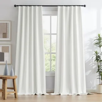 KEQIAOSUOCAI Blackout Curtains Cream Beige Farmhouse Style