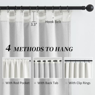 KEQIAOSUOCAI Blackout Curtains Cream Beige Farmhouse Style