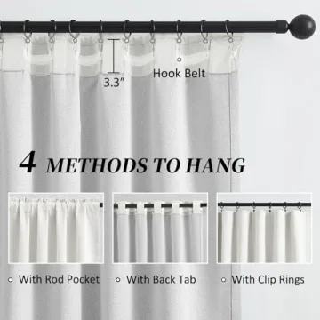 KEQIAOSUOCAI Blackout Curtains Cream Beige Farmhouse Style