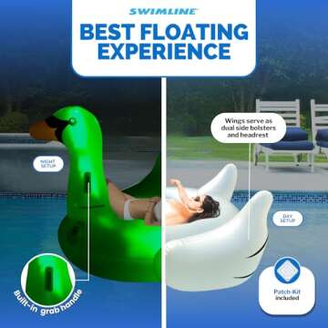 LED Inflatable Swan Float for Pool Parties & Relaxation