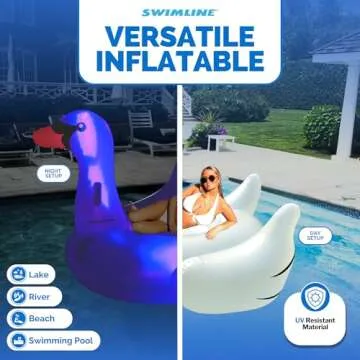LED Inflatable Swan Float for Pool Parties & Relaxation