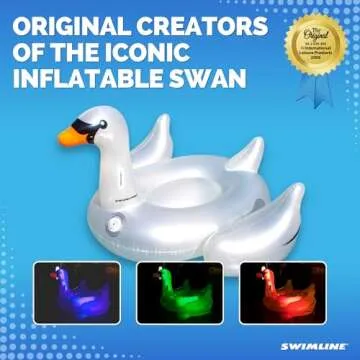 LED Inflatable Swan Float for Pool Parties & Relaxation