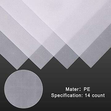 Caydo 4 Pieces 14 Count Plastic Mesh Canvas 14 CT Plastic Aida for Cross Stitch, Making Jewelry Organizer and 3D Models (8 x 11 Inch)