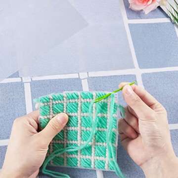 Caydo 4 Pieces 14 Count Plastic Mesh Canvas 14 CT Plastic Aida for Cross Stitch, Making Jewelry Organizer and 3D Models (8 x 11 Inch)