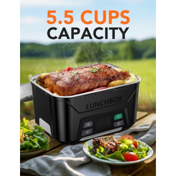 EAST OAK Cordless Electric Lunch Box with Timer Function for Adults