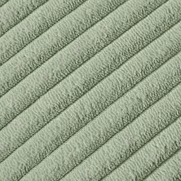 Fancy Homi Pack of 2 Sage Green Lumbar Decorative Throw Pillow Covers with Pom-poms, Soft Corduroy Solid Rectangle Cushion Cases Set for Couch Sofa Bedroom Car Living Room (12x20 Inch/30x50 cm)