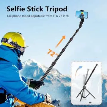 Nineigh Phone Tripod, 72" Tripod for iPhone, Selfie Stick Tripod Stand with Remote, Phone Tripod & Travel Tripod for Video Recording Selfies Photo, Compatible with iPhone 16 15 14 Pro Max 13 12 11
