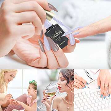 Gel Nail Polish Set - 12 Pcs Gel Nail Polish with 4 Classic Colors, 2 Glitter Colors and 6 Neon Colors, Soak off Gel Polish Set, Home Gel Manicure Kit At All Seasons, Valentine's Day