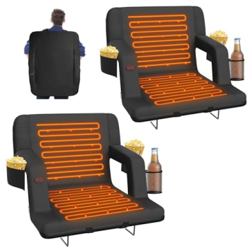 Suteck Dual-Sided Heated Stadium Seats with Back Support, Portable & Comfortable